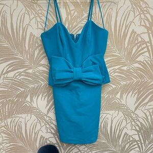 Karlie solid blue dress